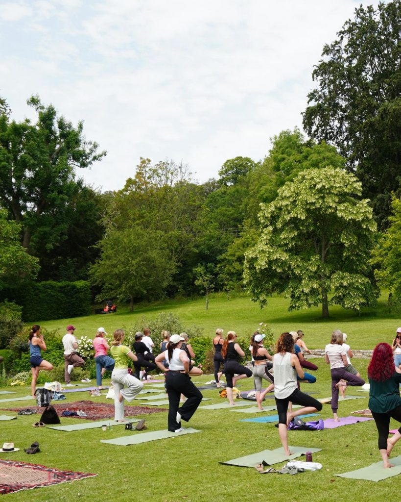Yoga outside at Winterbourne